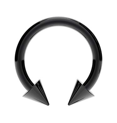 Black Steel Circular Coned Horseshoe Bar 1.2g-1.6g (8mm-12mm)