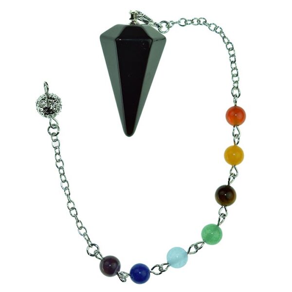 Obsidian Chakra Faceted Pendulum Dowser