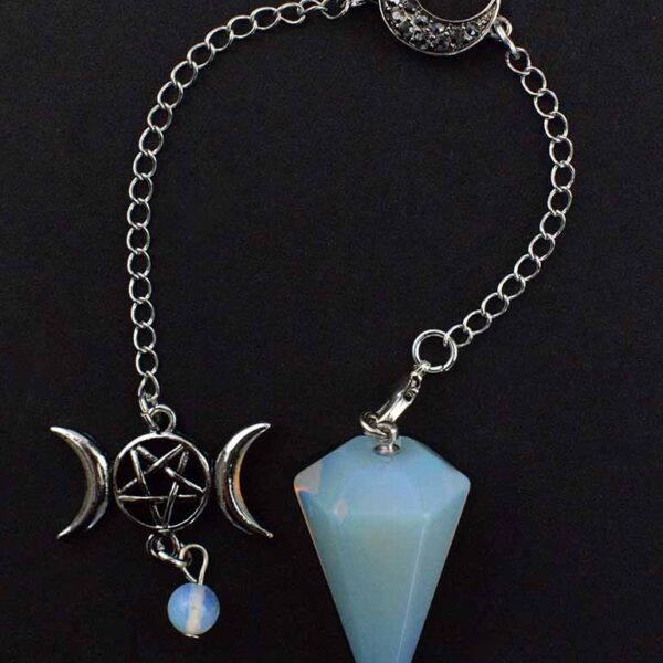 Opalite Triple Moon Pendulum Dowser