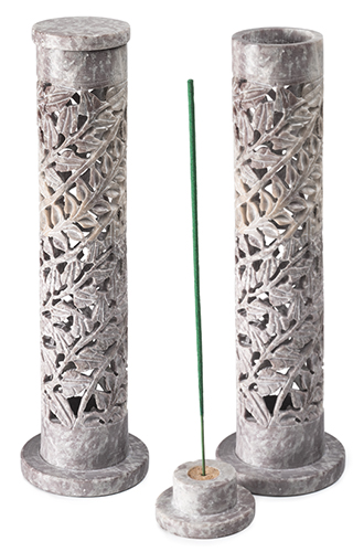 Natural Soapstone Carved Incense Tower