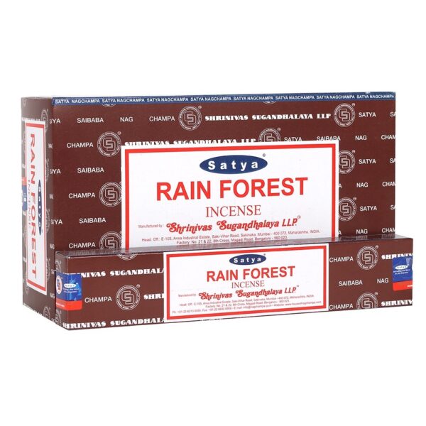 Satya Rain Forest Incense Sticks (Box of 12 individual packets)