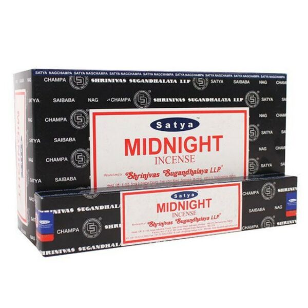 Satya Midnight Incense Sticks (Box of 12 individual packets)