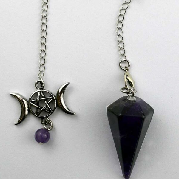 Amethyst Triple Moon Pendulum Dowser