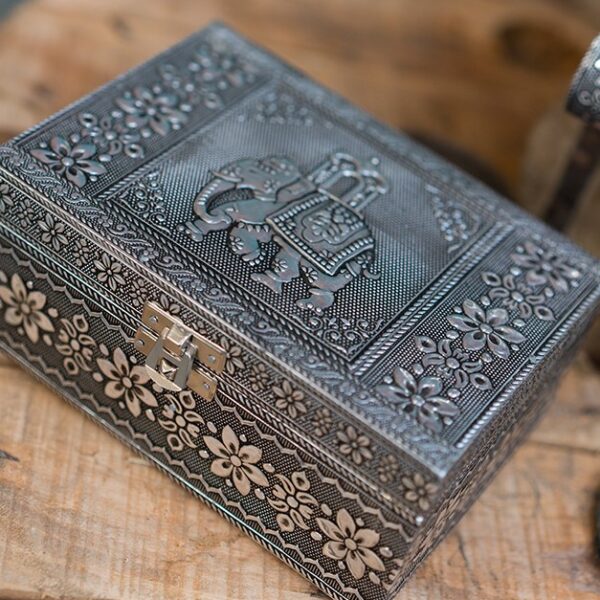 Silver Elephant Jewellery Box