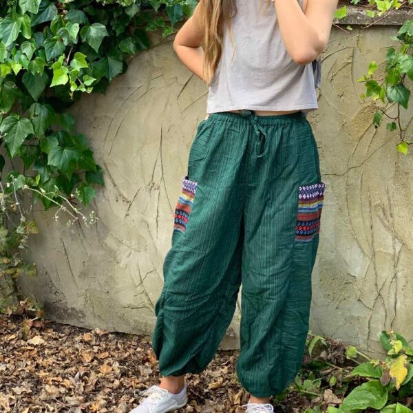 Thai Weave Baggy Harem Trousers