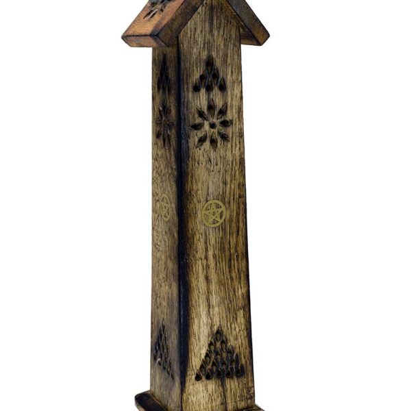 Wooden Incense Roof Shaped Tower Burner