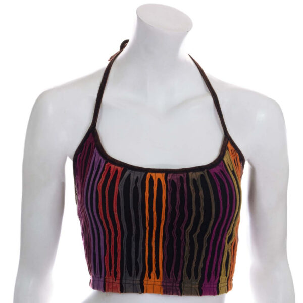 Ripped Cotton Halter Neck Top