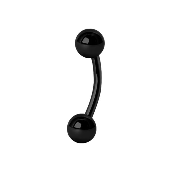 Black Steel Curved Barbell Bar 1.2mm-1.6mm (8mm-12mm)