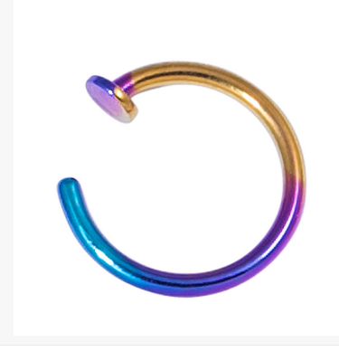 Assorted Titanium Half Nose Ring 0.8mm-1.2mm (6mm-12mm)
