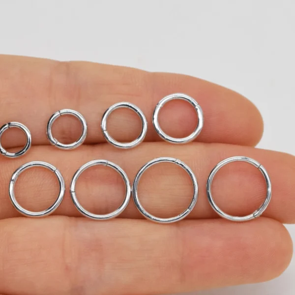 Surgical Steel Hinged Clicker Ring 0.8mm-1.6mm (6mm-12mm)