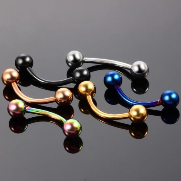 Assorted Titanium Curved Barbell Bar 1.2mm-1.6mm (8mm-12mm)