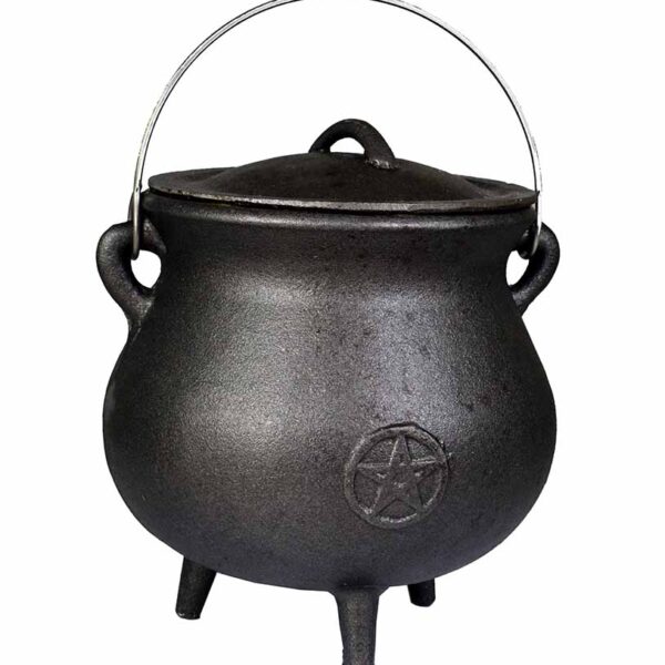 Large Cast Iron Pentagram Cauldron 21cm