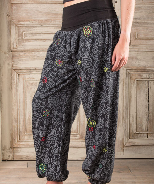 Embroidered Cotton Jersey Harem Trousers