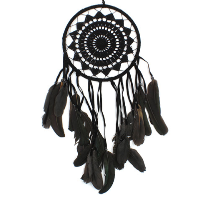 Black Crochet Dreamcatcher