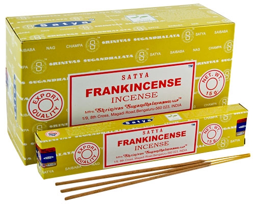Satya Frankincense Incense Sticks (Box of 12 individual sticks)