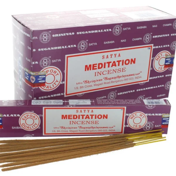 Satya Meditation Incense Sticks (Box of 12 individual packets)