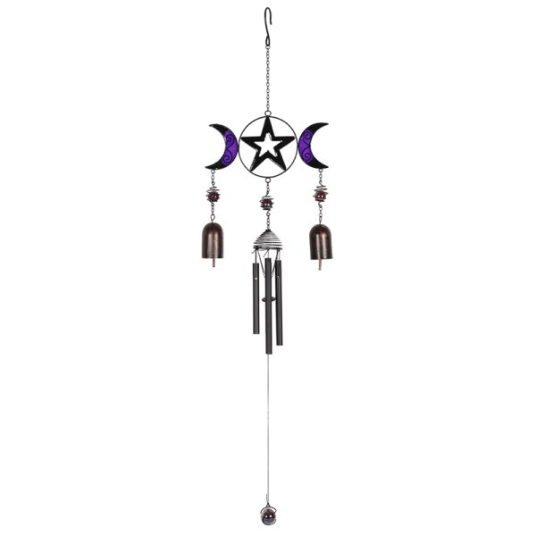 Purple Triple Moon Windchime And Bells