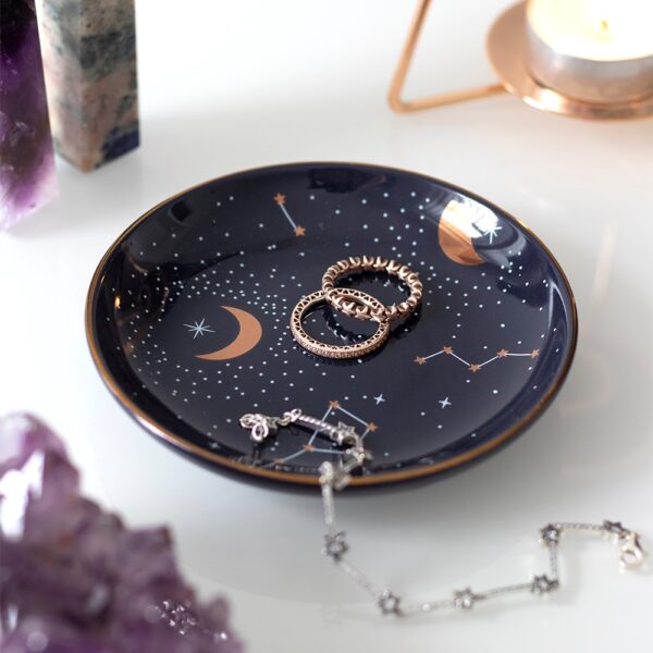 Ceramic Navy Celestial Star Sign Trinket Dish