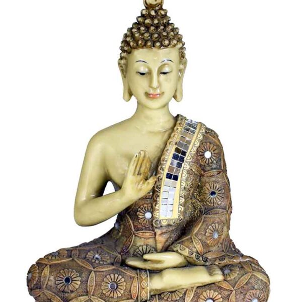 Ivory Coloured Thai Buddha Statue 9 Inch