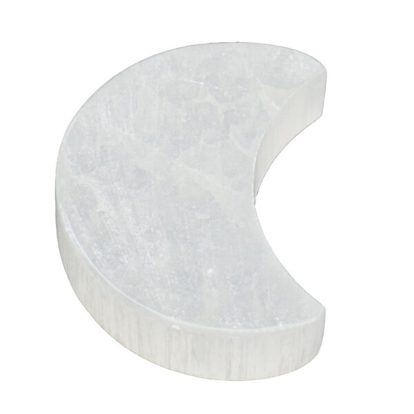 Selenite Crystal Crescent Moon Charging Plate 10cm
