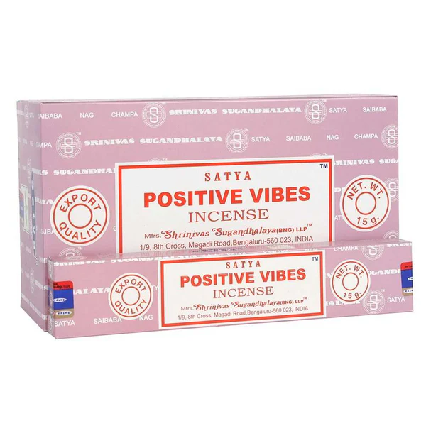 Satya Positive Vibes Incense Sticks (Box of 12 individual packets)