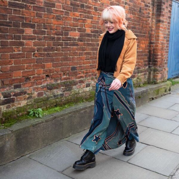 Abstract Dye Panel Skirt