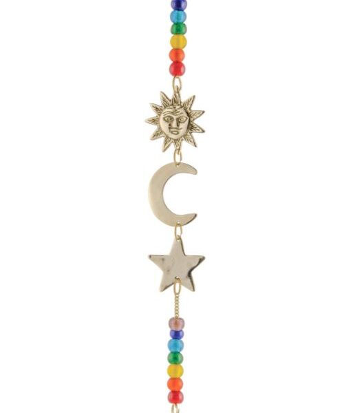 Hanging sun/moon/star with chakra beads