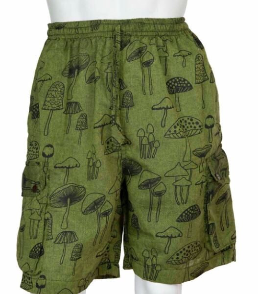 Mushroom Print Combat Shorts