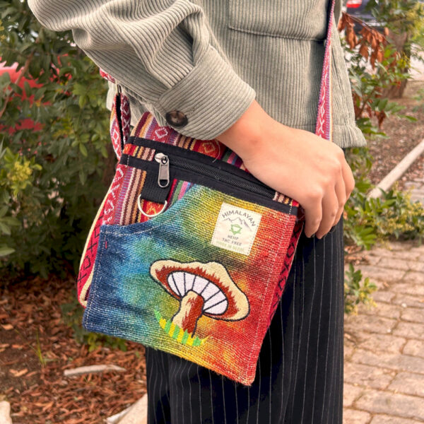 Hemp Embroidery Mushroom Bag