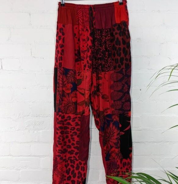 Patchwork OverTie Dyed Trousers Red