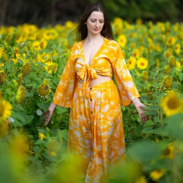 Sunflower Wrap Top