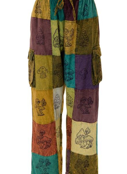 Patchwork Mushroom Cargo Trousers