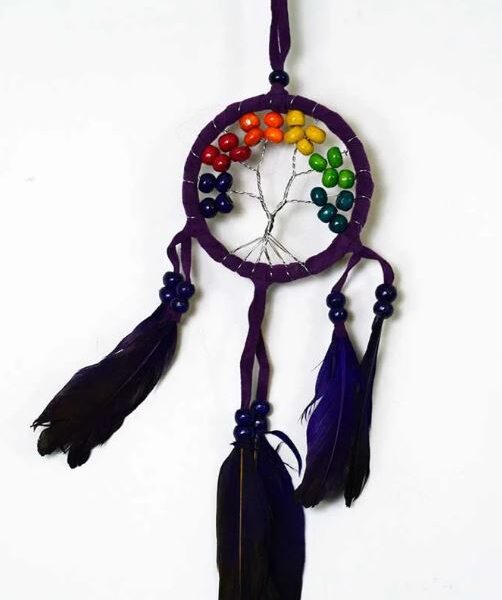 Small Purple Bead Tree Dream Catcher