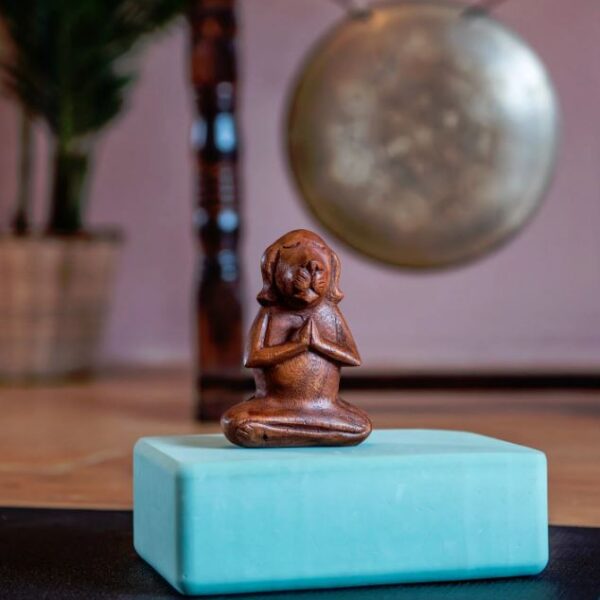Meditating Dog Woodcarving