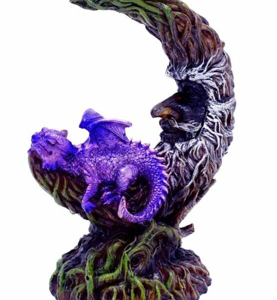 LED Purple Dragon On Green Man Moon Ornament