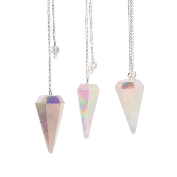 Angel Aurora White Six Sided Pendulum Dowser